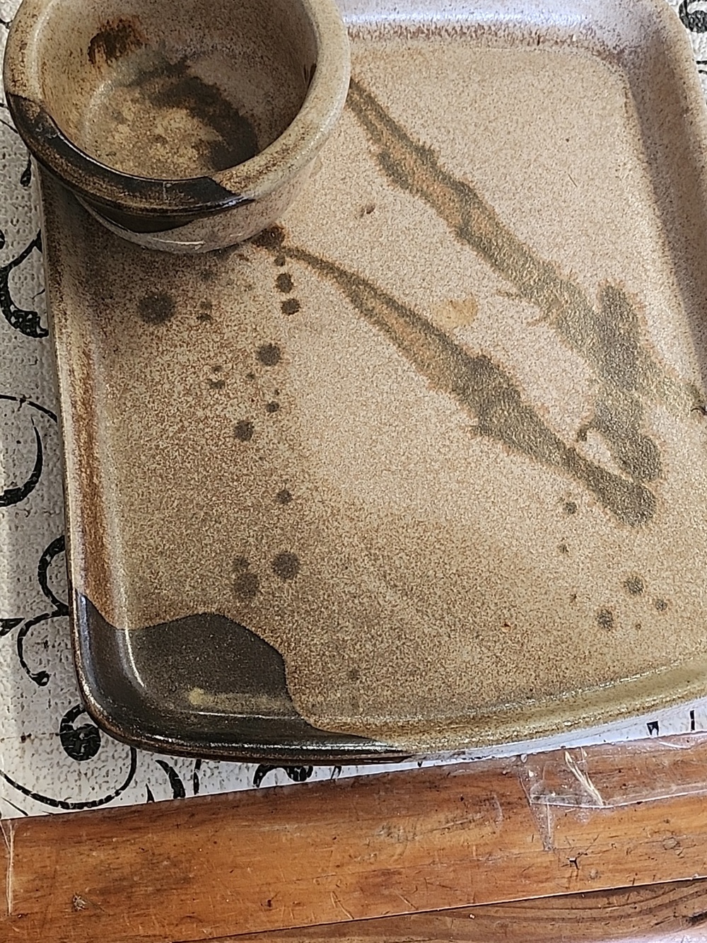 Stegall  Pottery Serving Tray with Dipping Bowl - Picture 2 of 10